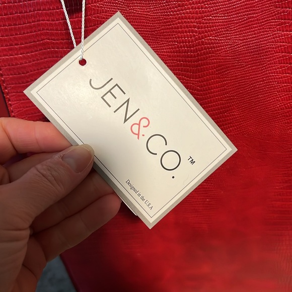 NWT Jen & Co tote bag - bright red! - Picture 4 of 8